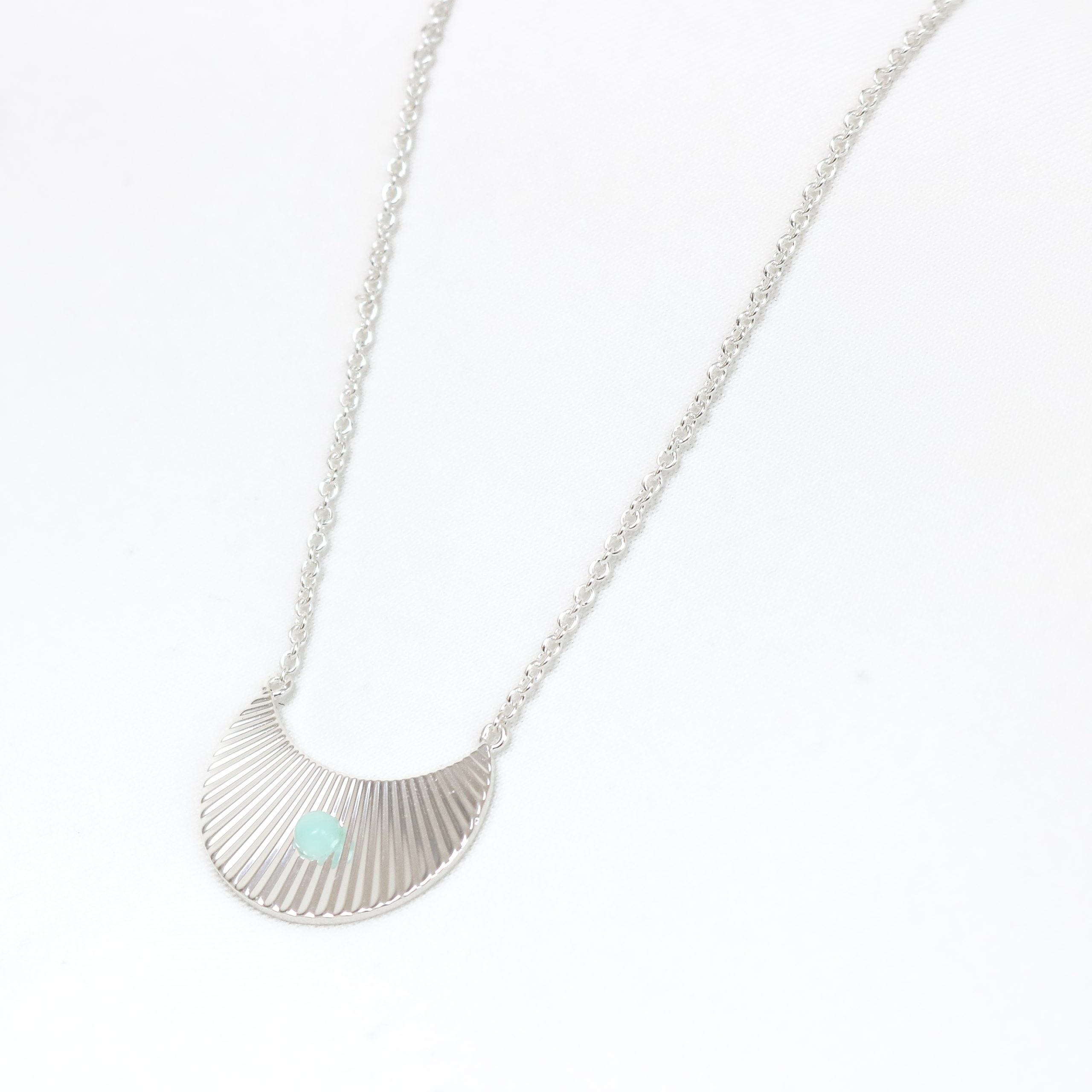 Moon beam necklace Silver amazonite LittleLintons
