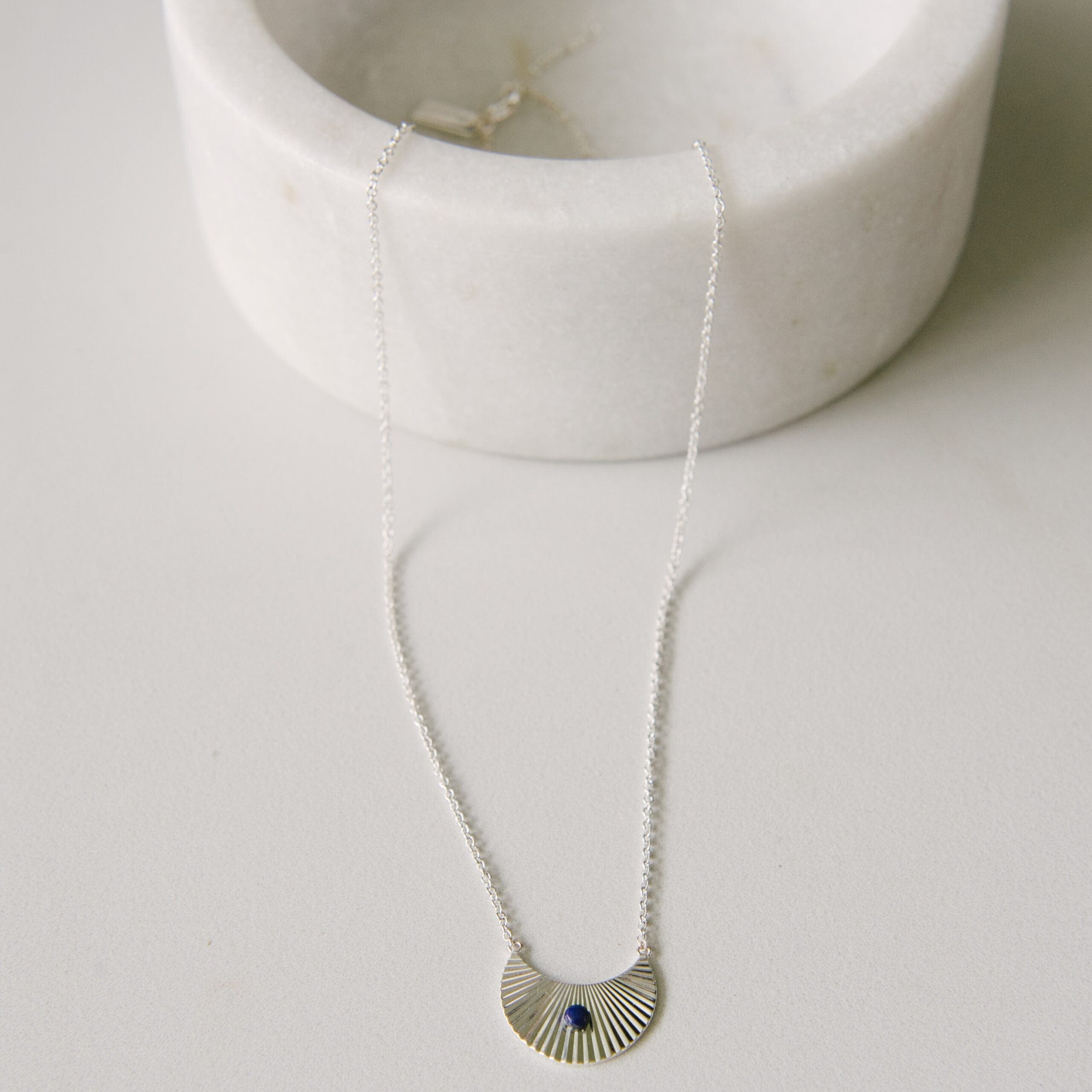 Moon beam necklace Silver lapis LittleLintons