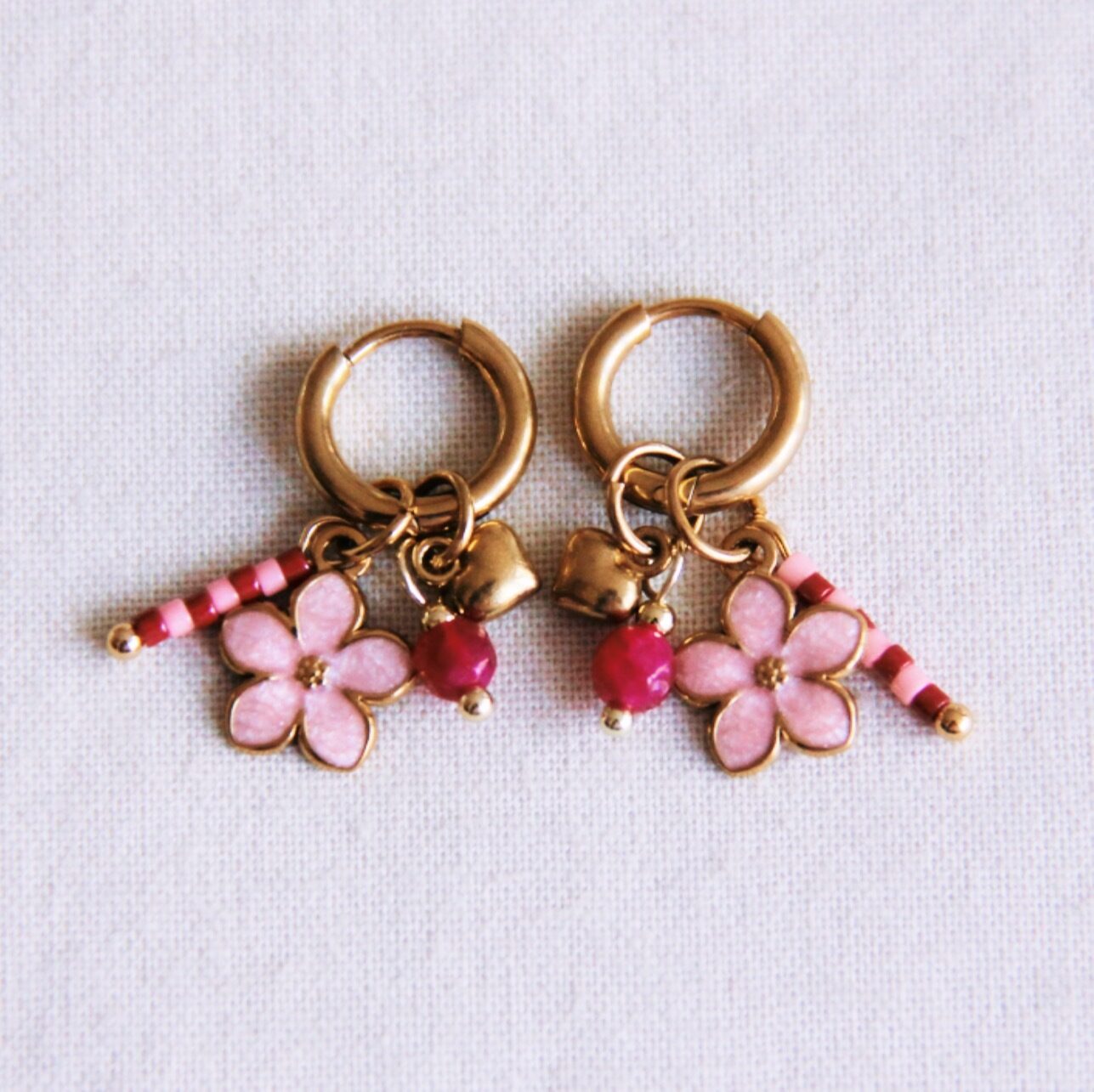 Bead flower hoops