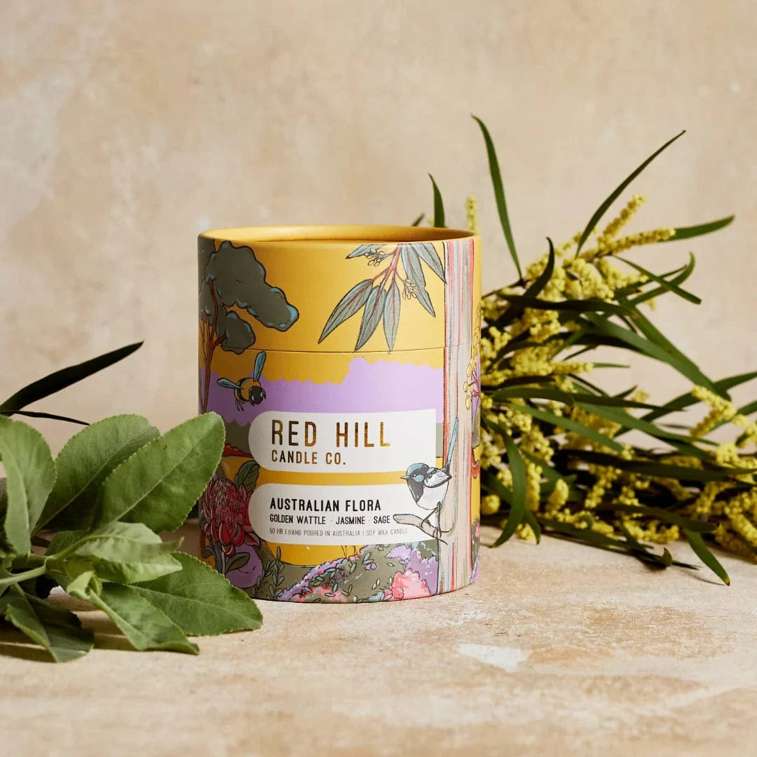 Red hill large Australiana candles Australian flora LittleLintons
