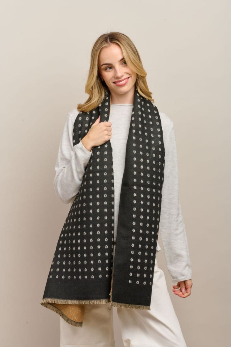 Tiger tree petite fleur scarf Black LittleLintons