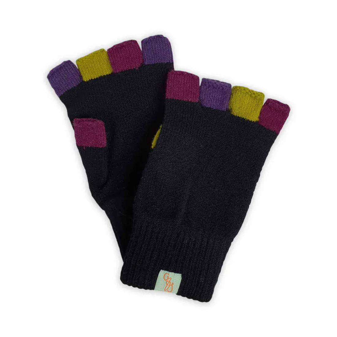 Fingerless gloves Black multi LittleLintons