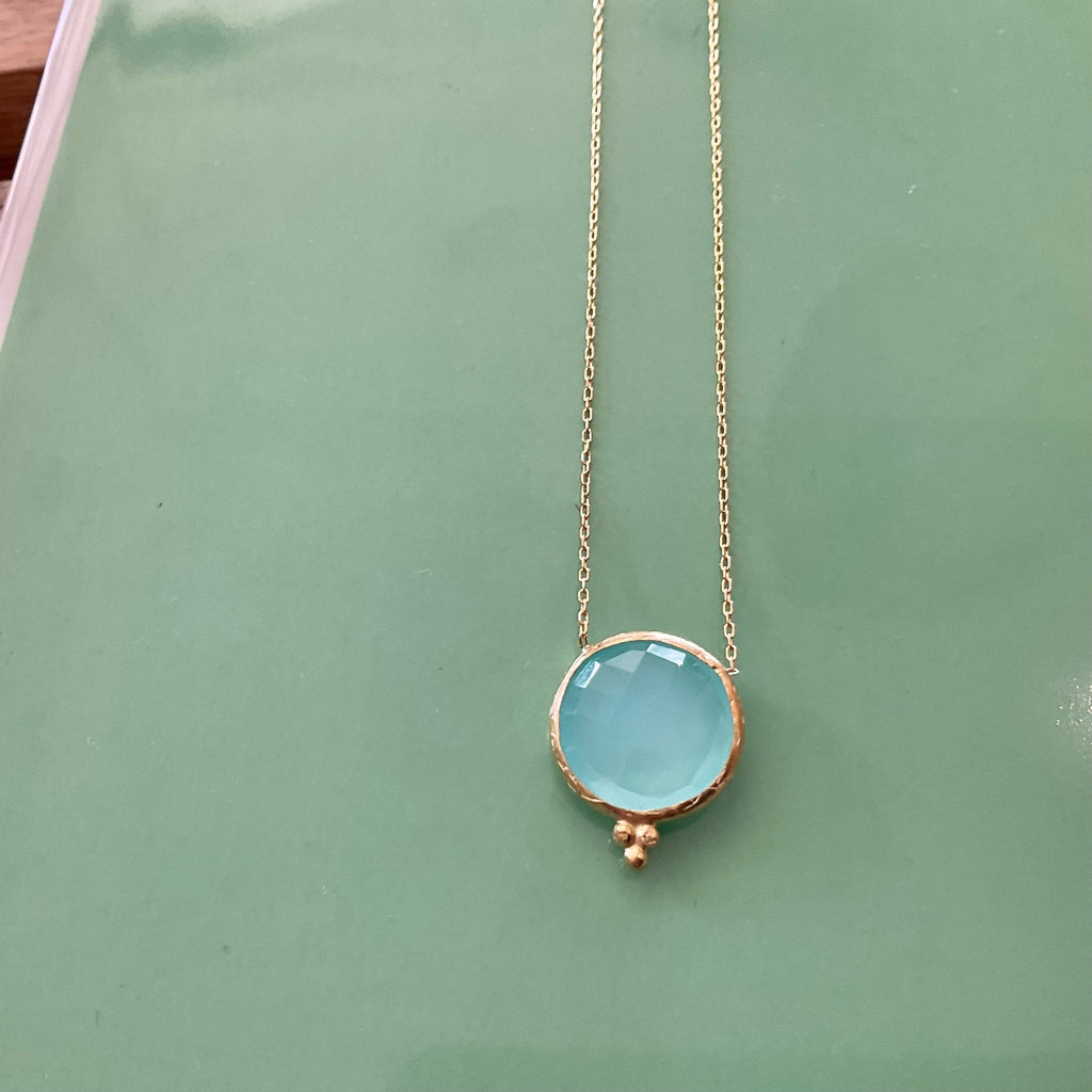 Gemstone  Necklace Blue chalcedony LittleLintons