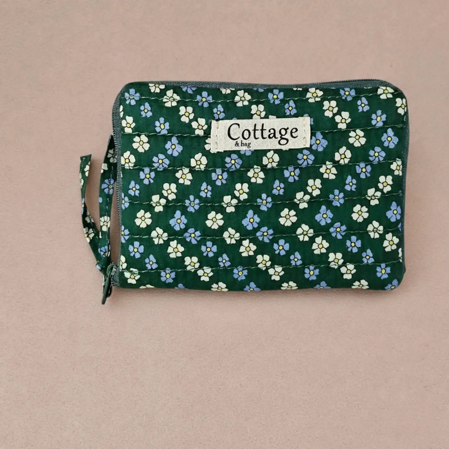 Cotton jewellery purse Blue ditsy LittleLintons