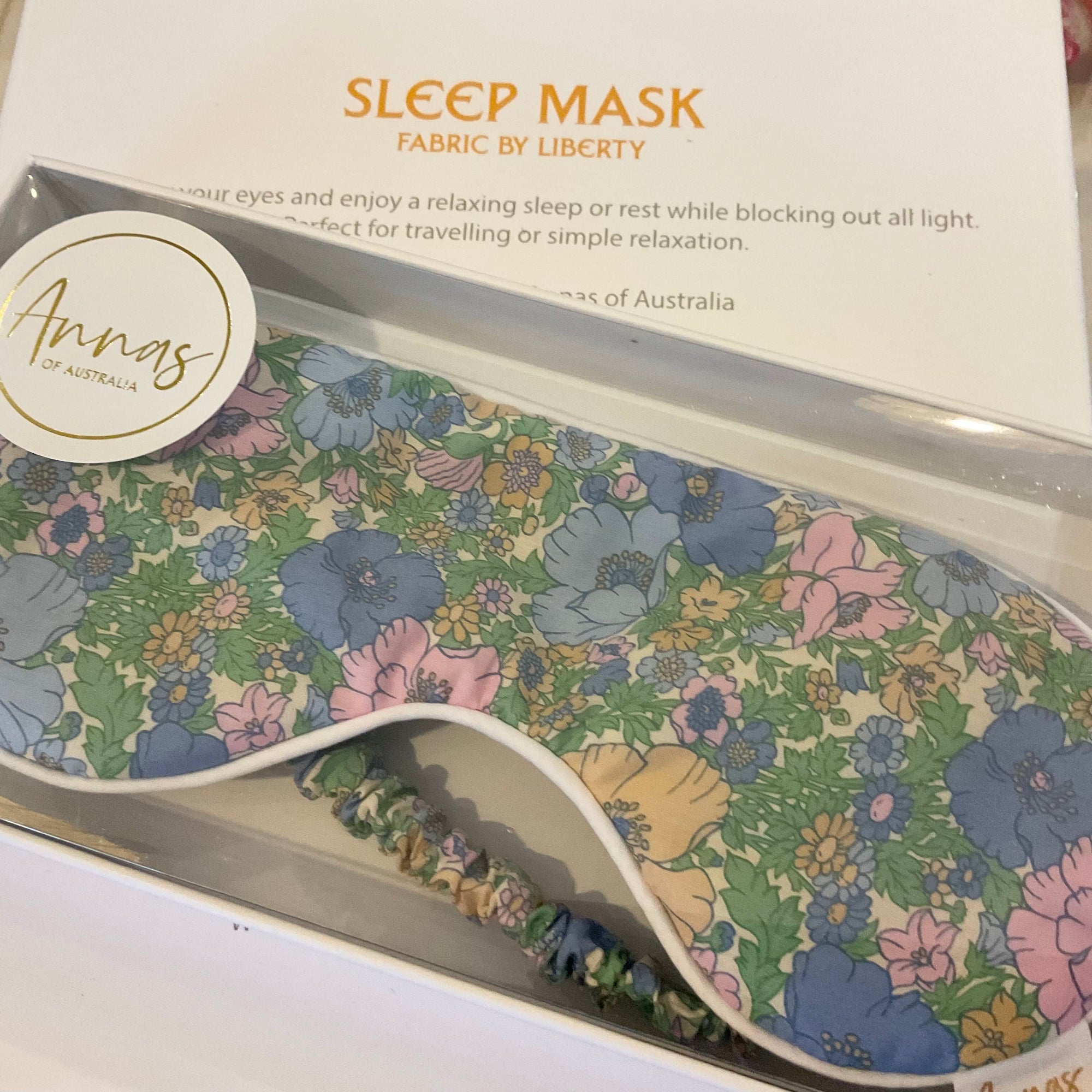 Liberty sleep mask Blue floral LittleLintons