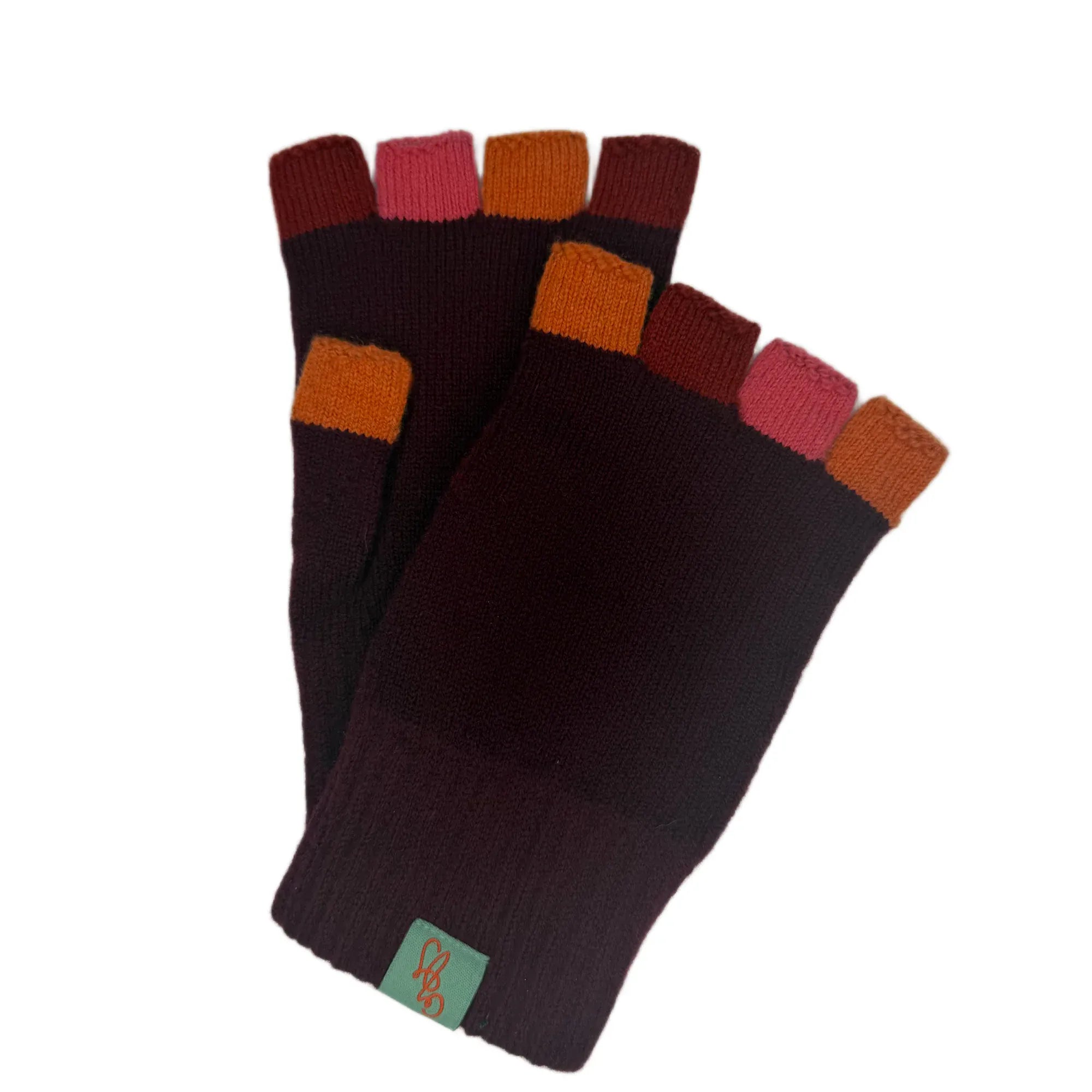 Fingerless gloves Bordeaux maroon LittleLintons