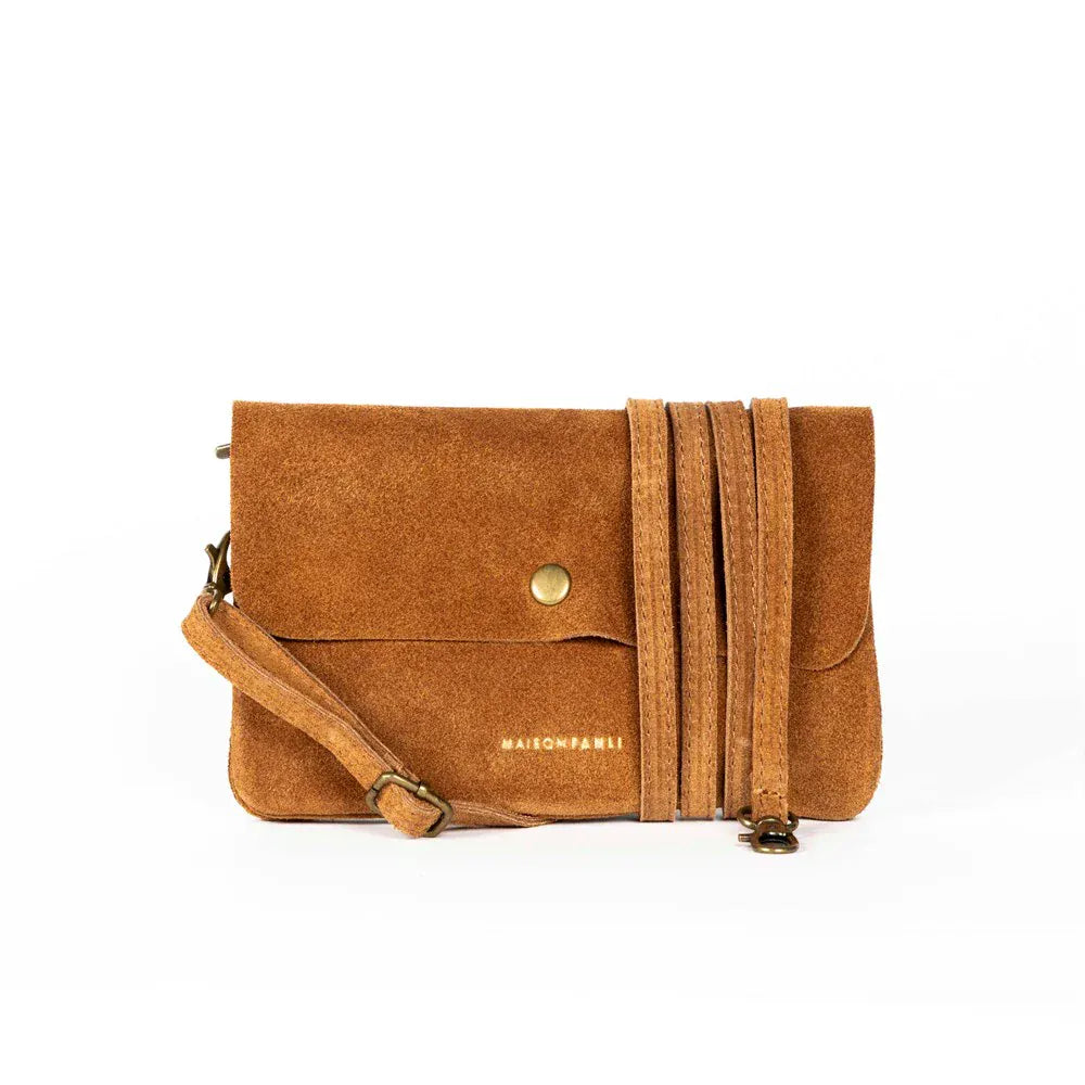 Maison Suede Cross body bag Camel LittleLintons