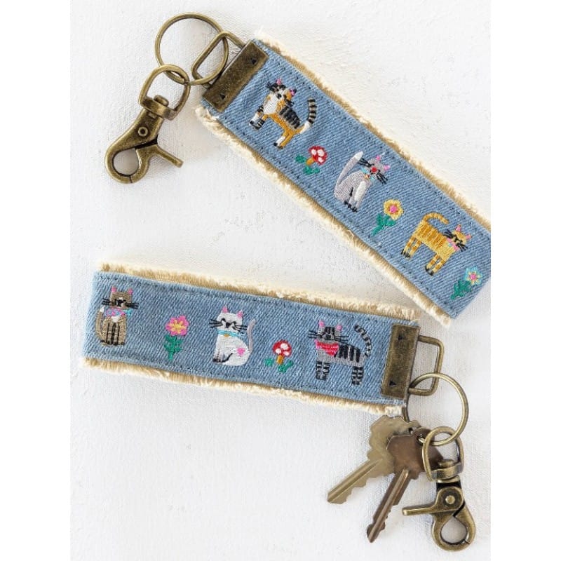 Embroidered pet keyring Cats LittleLintons