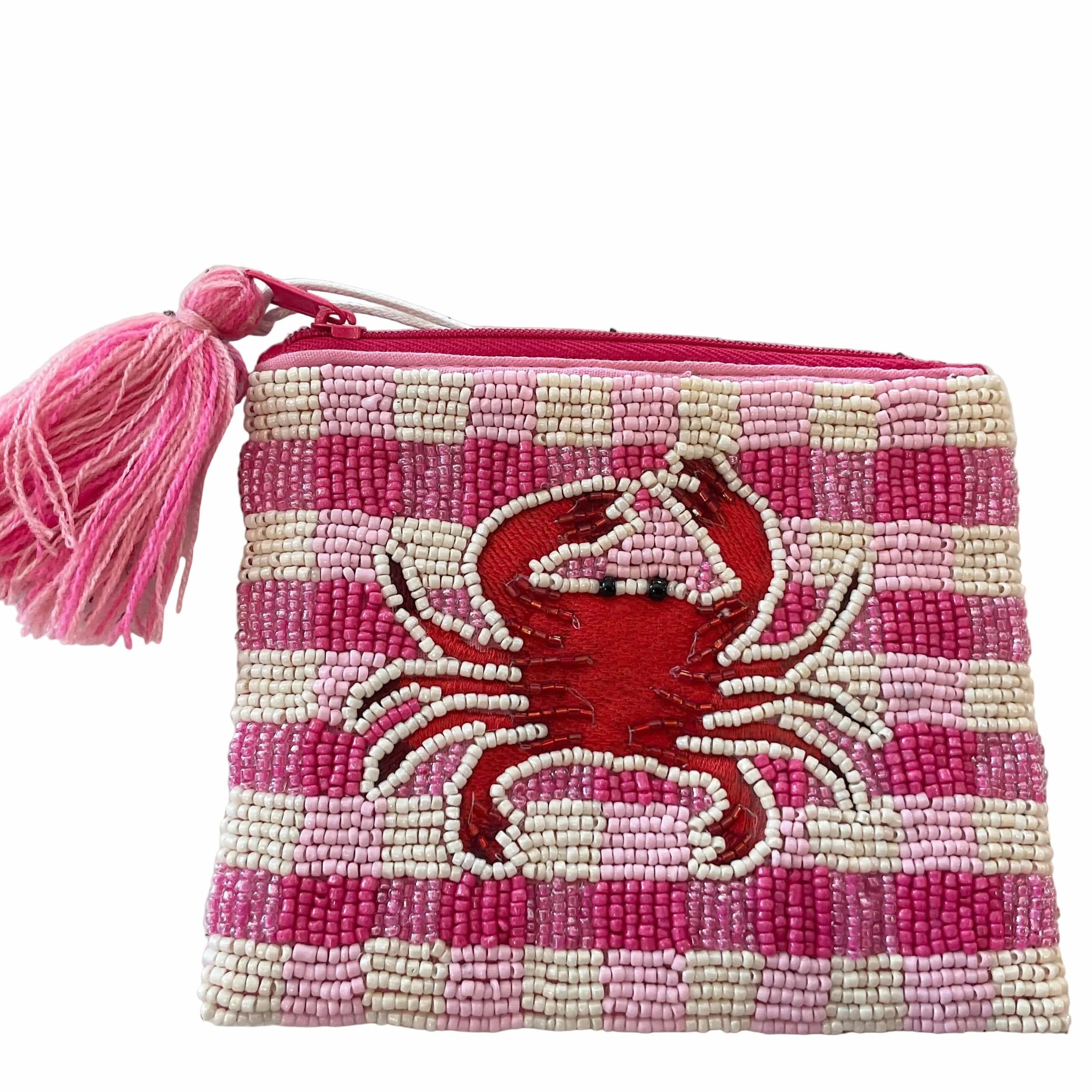 Embroidered bead pouch Crab LittleLintons