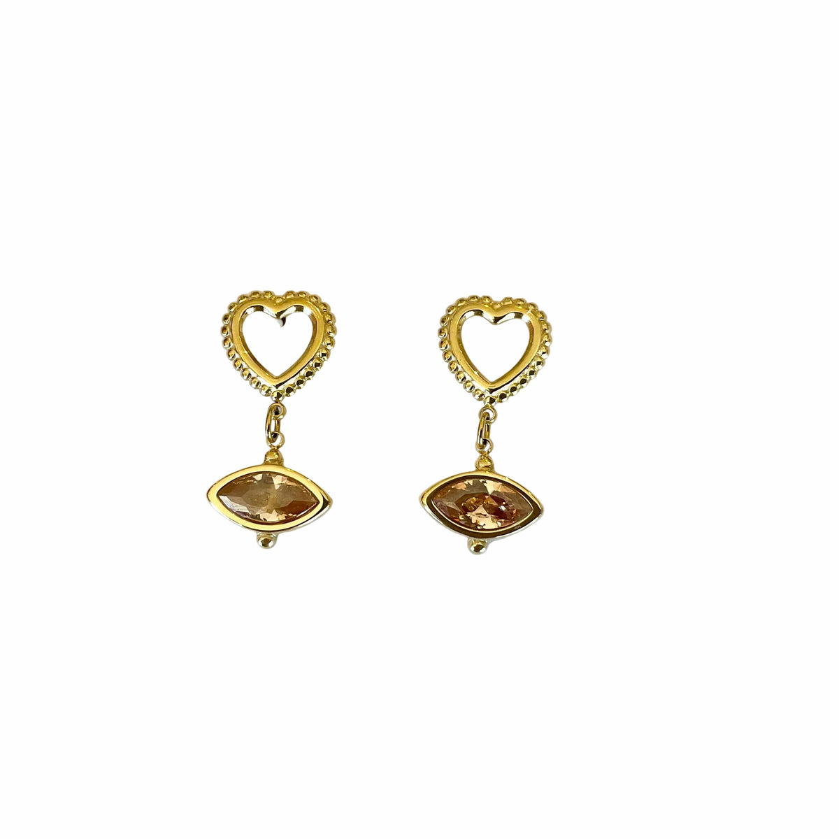 Lola heart earrings Crystal LittleLintons