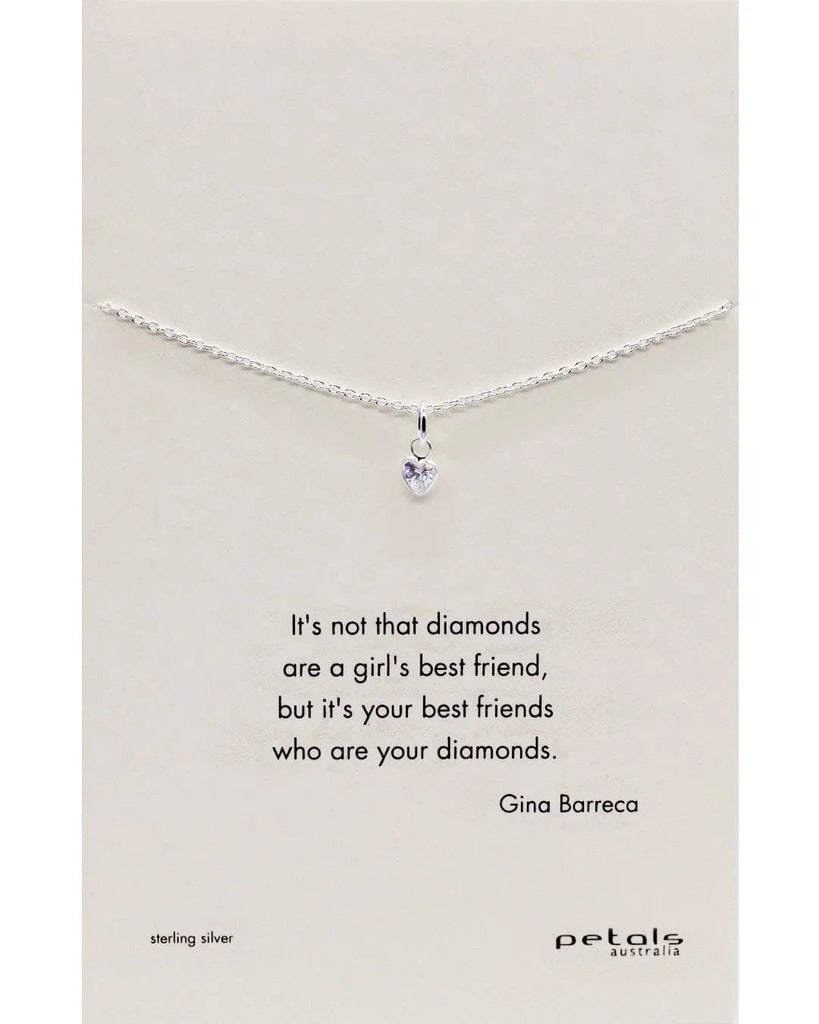 Blessed with love friends necklaces diamond friend silver LittleLintons