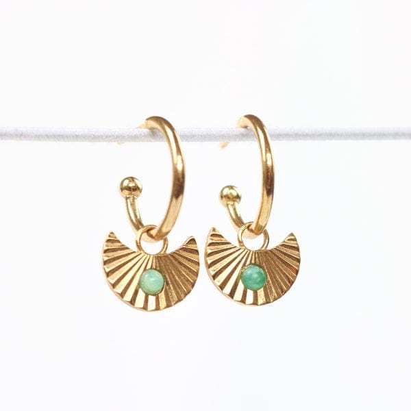 Moon beam earrings Gold amazonite LittleLintons