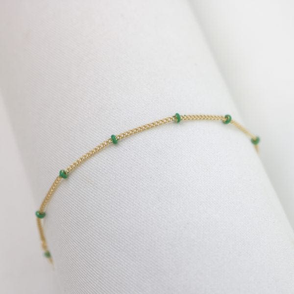 Mini bead bracelets Gold deep green LittleLintons