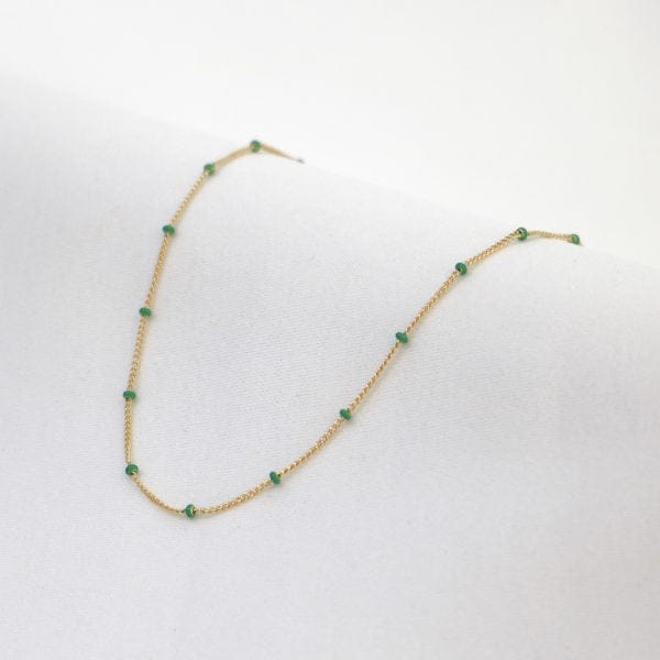 Mini bead necklace Gold green LittleLintons