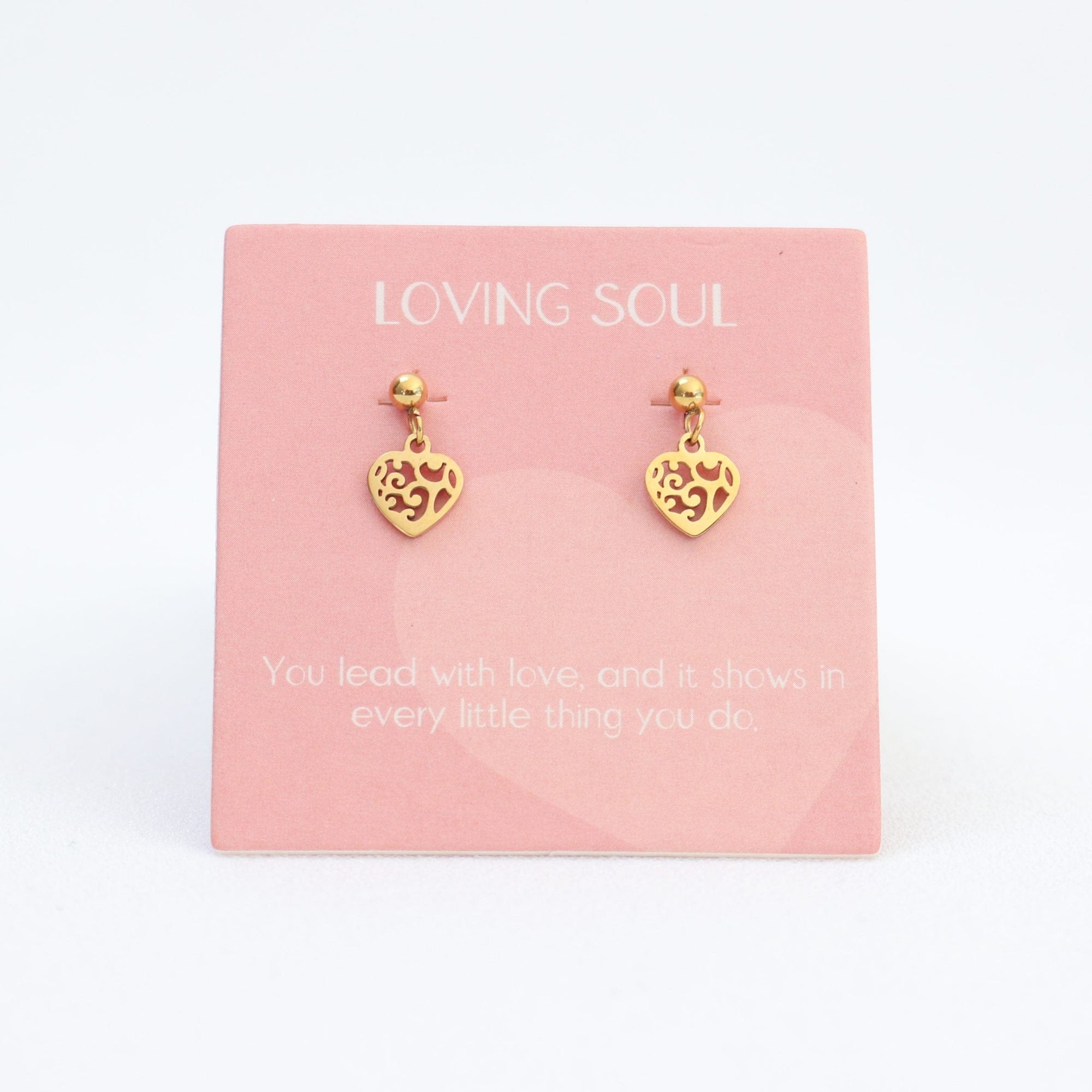 Lucky charm studs Gold heart LittleLintons