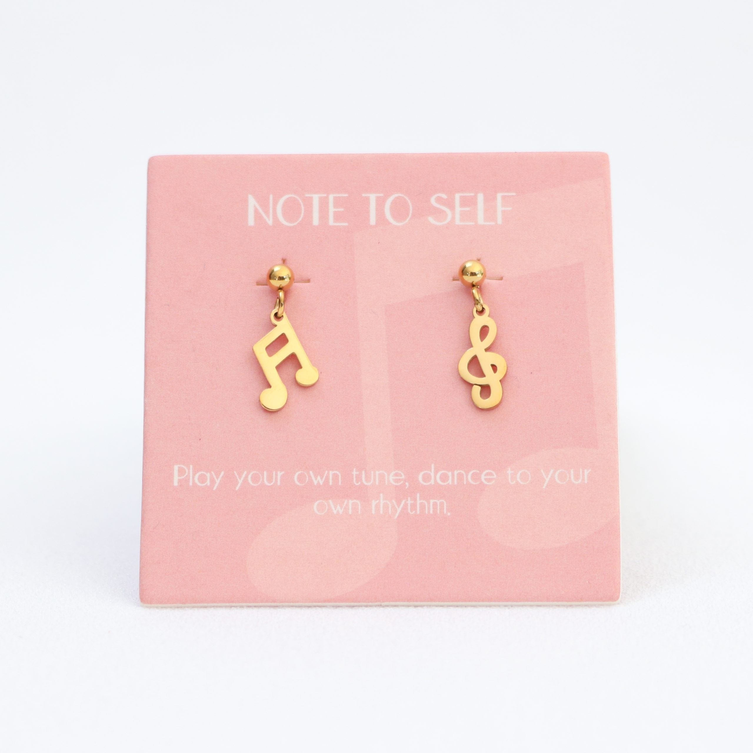Lucky charm studs Gold music LittleLintons
