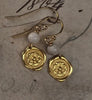 Paird  etched flora earrings Gold Paird