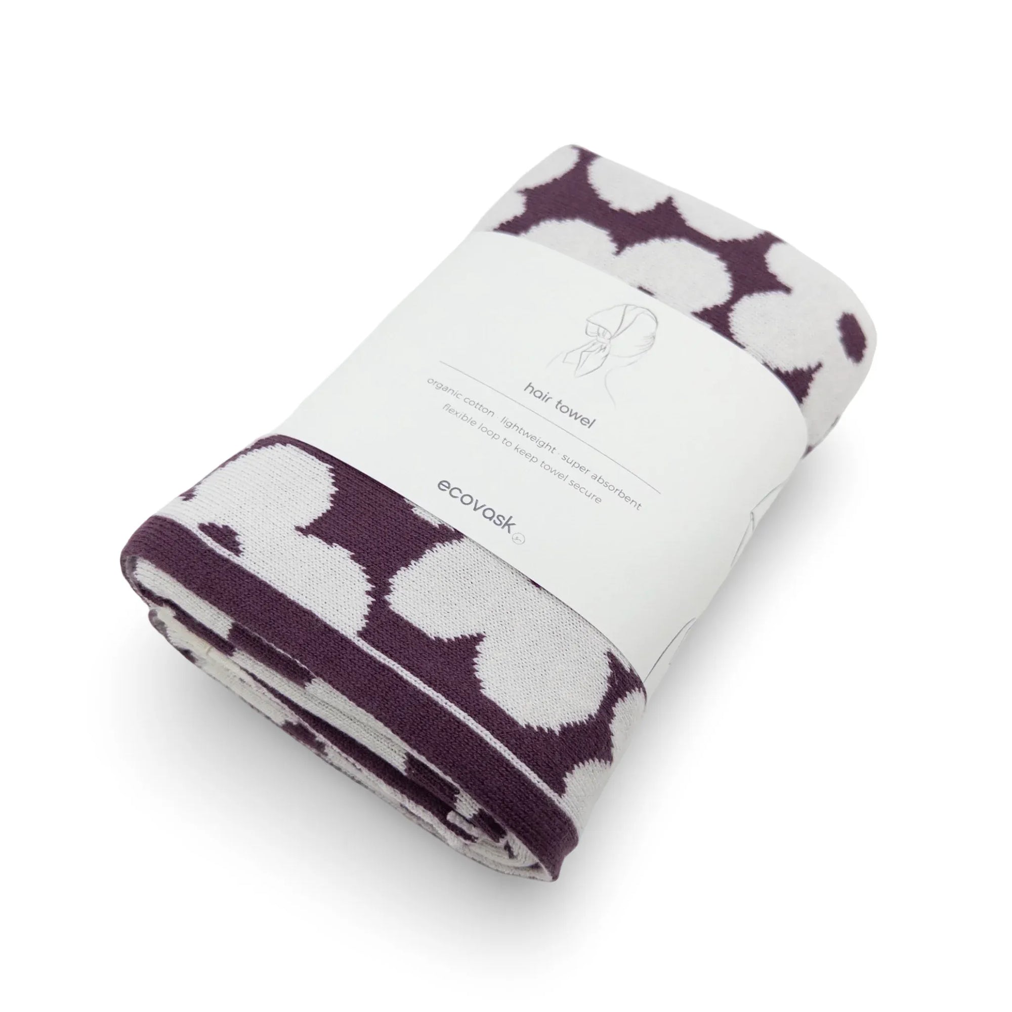 Ecovask hair towel Grape petal LittleLintons