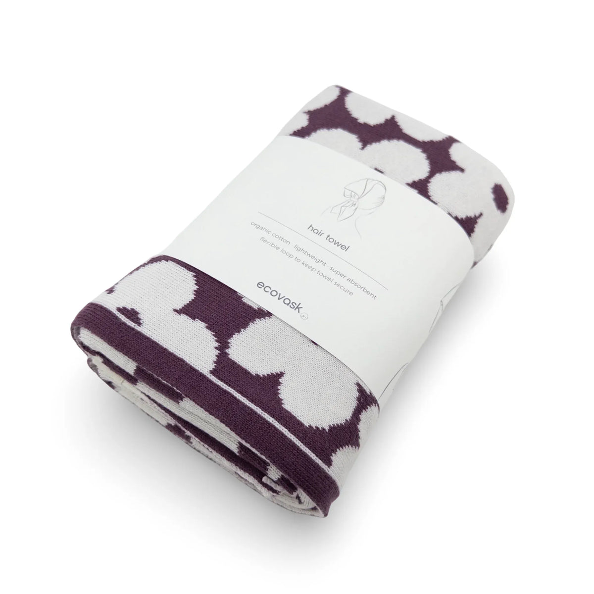 Ecovask hair towel Grape petal LittleLintons