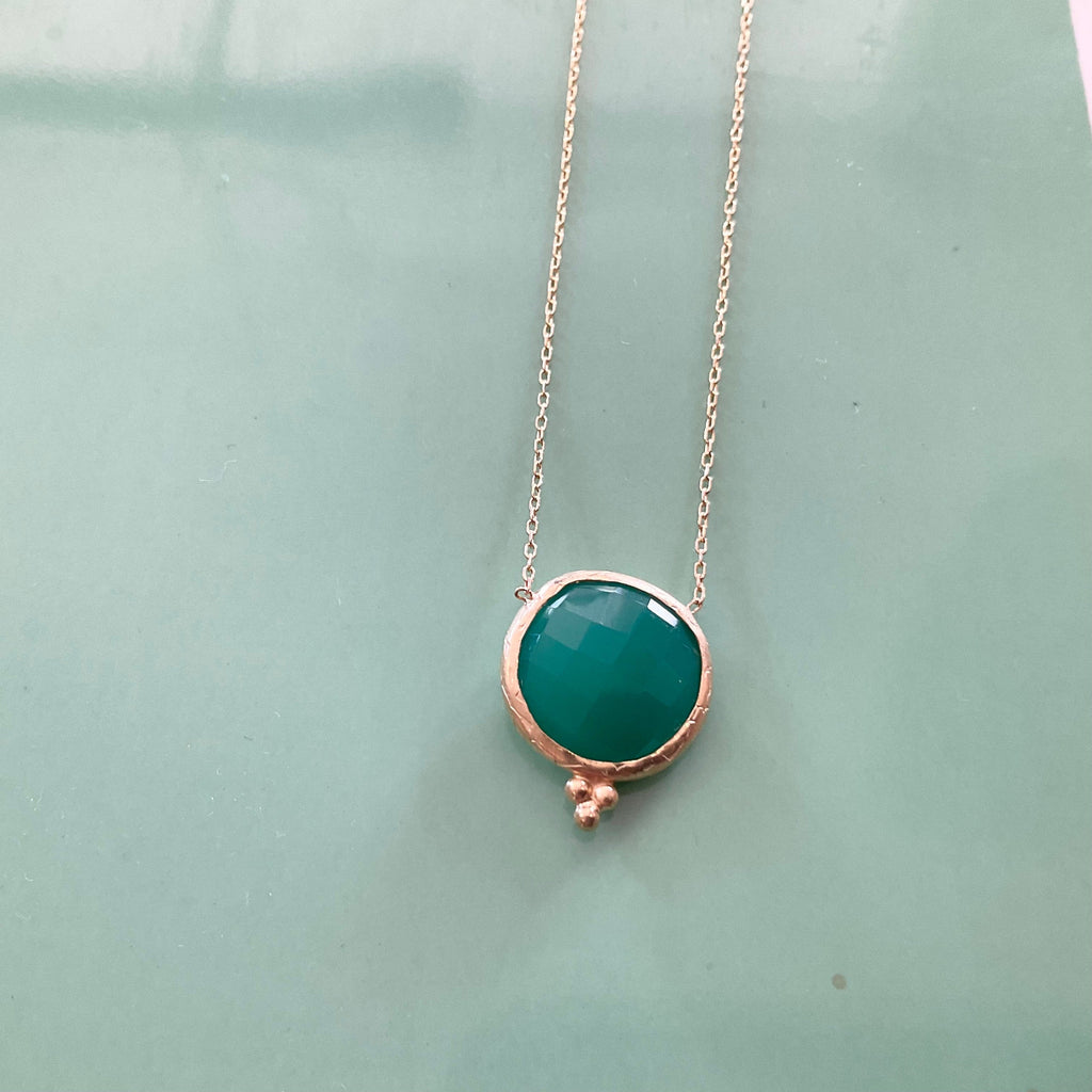Gemstone  Necklace Green onyx LittleLintons