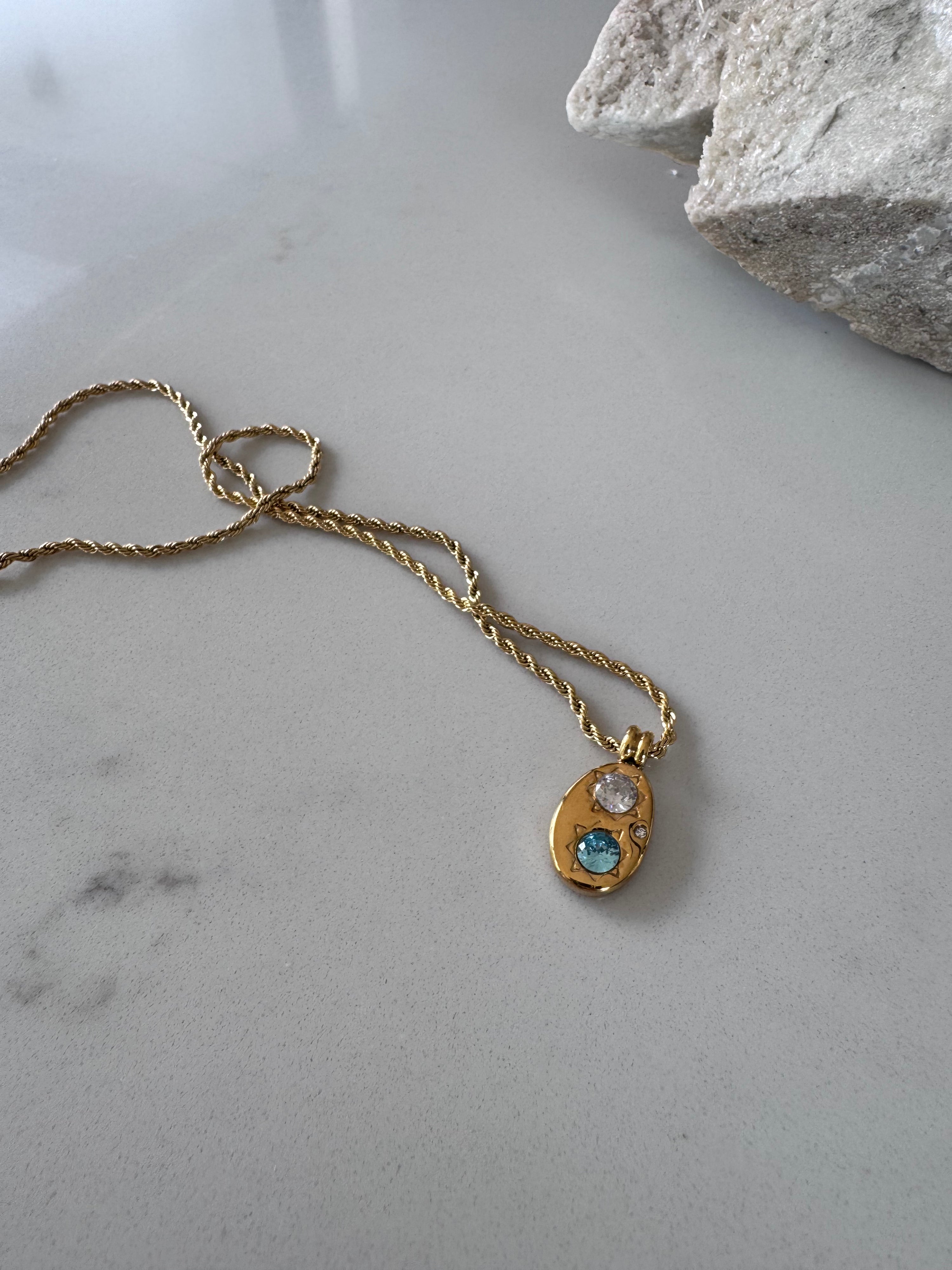 blue whisper pendant necklace Innerbloom