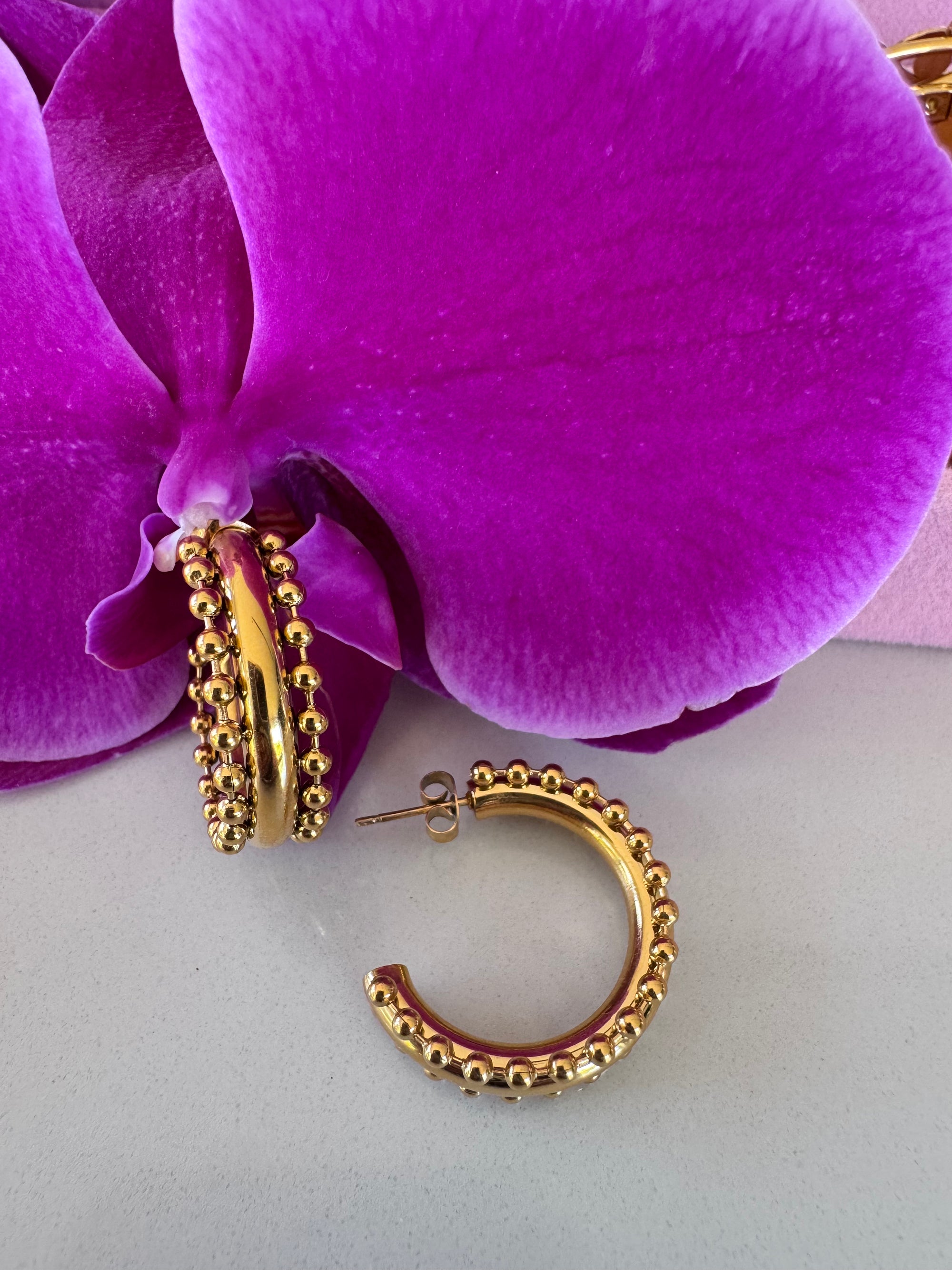 Golden Bloom hoop earrings Innerbloom