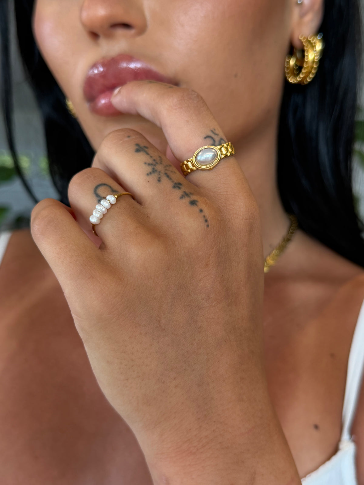 Halo pearl ring Innerbloom