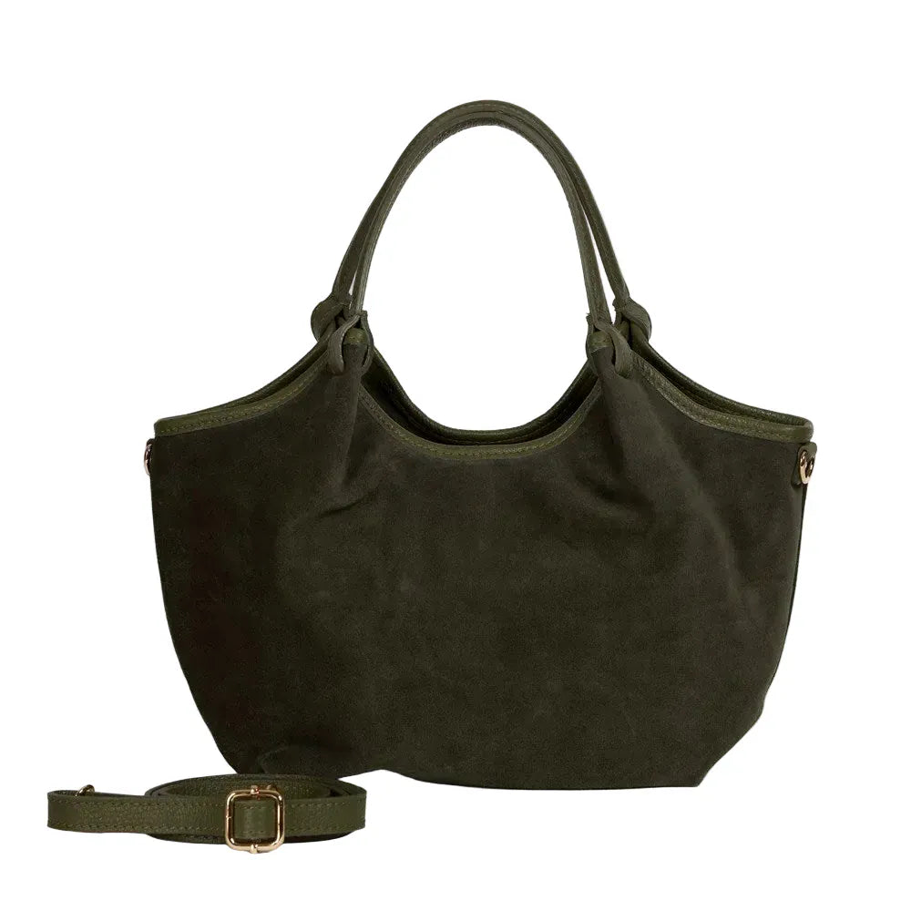 Maison Fanli small suede bag Khaki LittleLintons