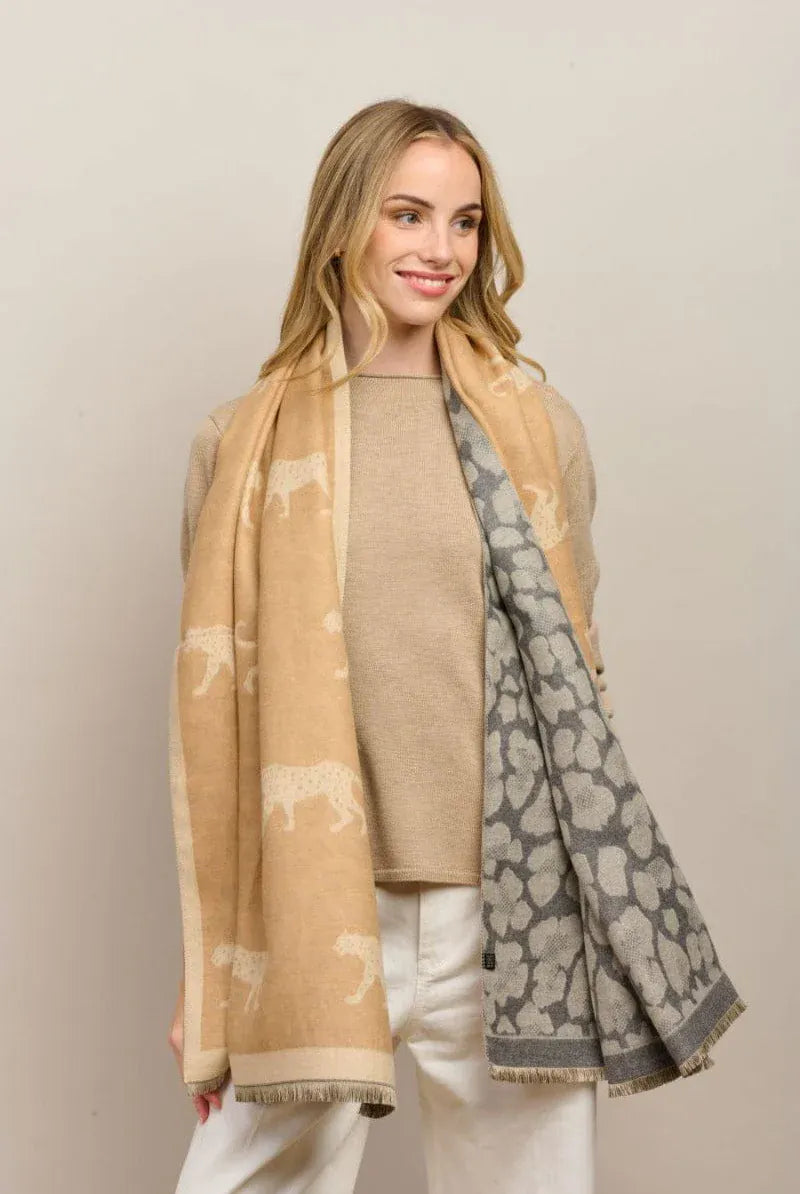 Tiger tree Untamed scarf Latte LittleLintons