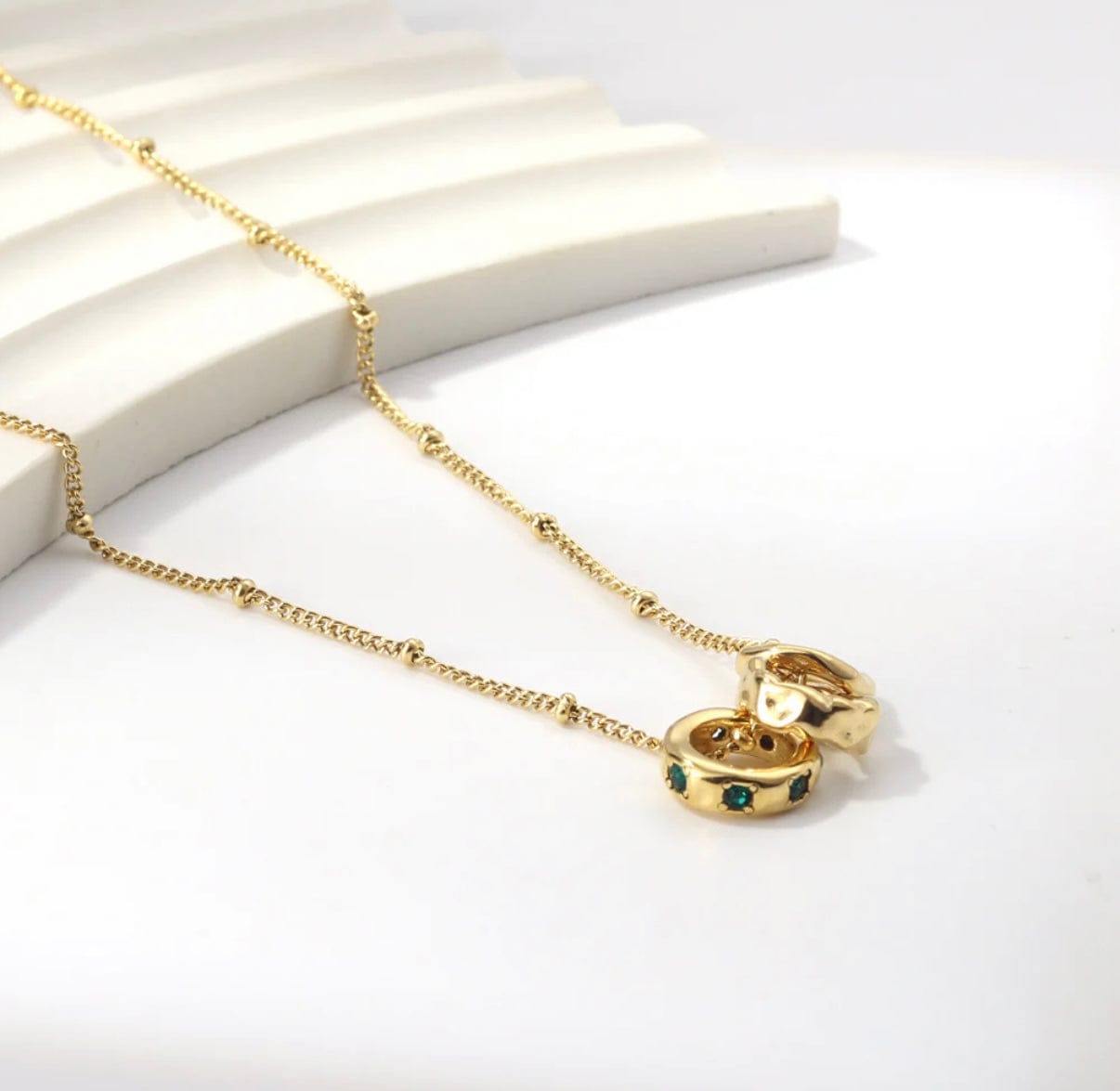 3 stacked ring pendant necklace LittleLintons