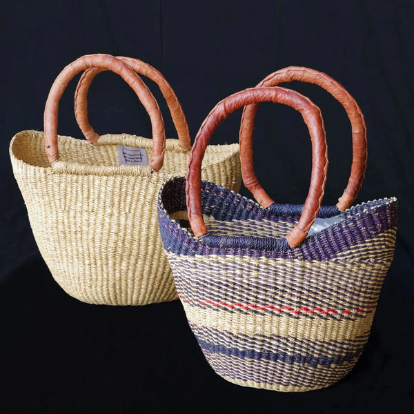 African mini u shape woven basket LittleLintons
