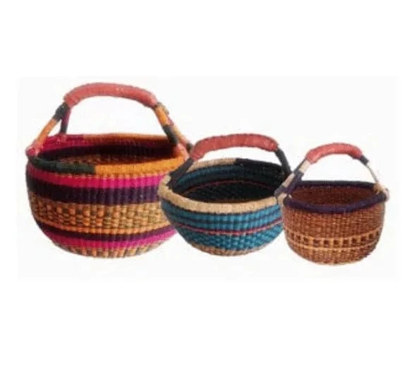 African woven round basket LittleLintons