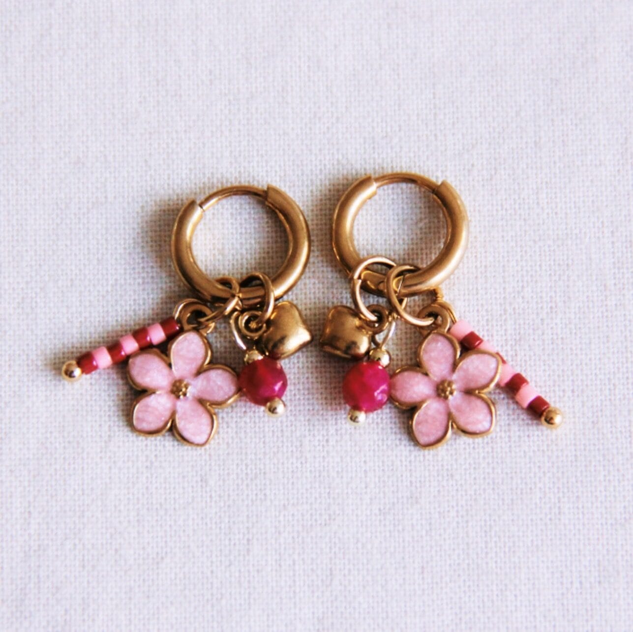 Bead flower hoops LittleLintons