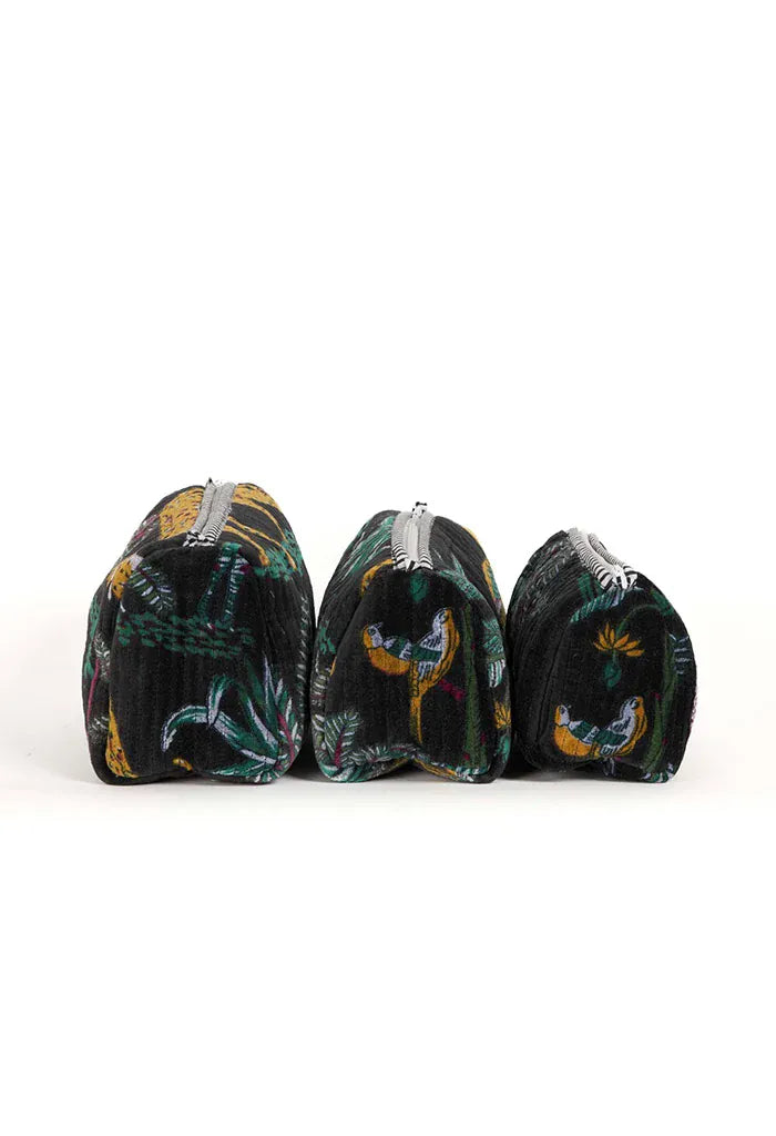 Black zebra velvet pouch LittleLintons
