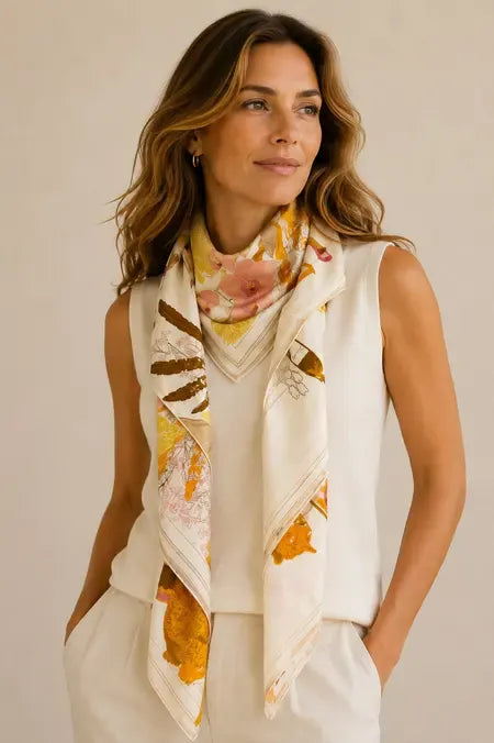 Maison fanli Boudoir gold scarf LittleLintons