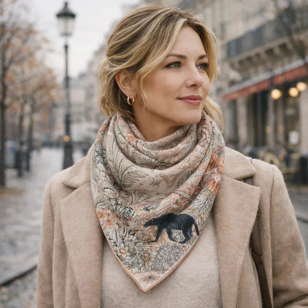 Maison fanli Heloise panther scarf LittleLintons
