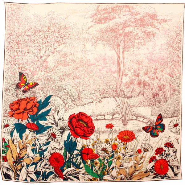 Maison fanli Pivoines wool scarf LittleLintons