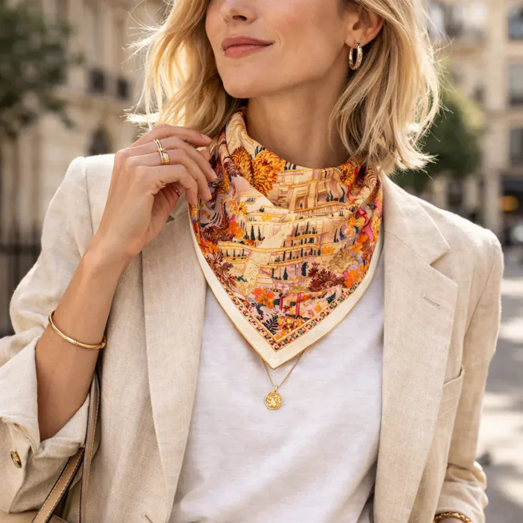 Maison fanli Tropical temple scarf LittleLintons