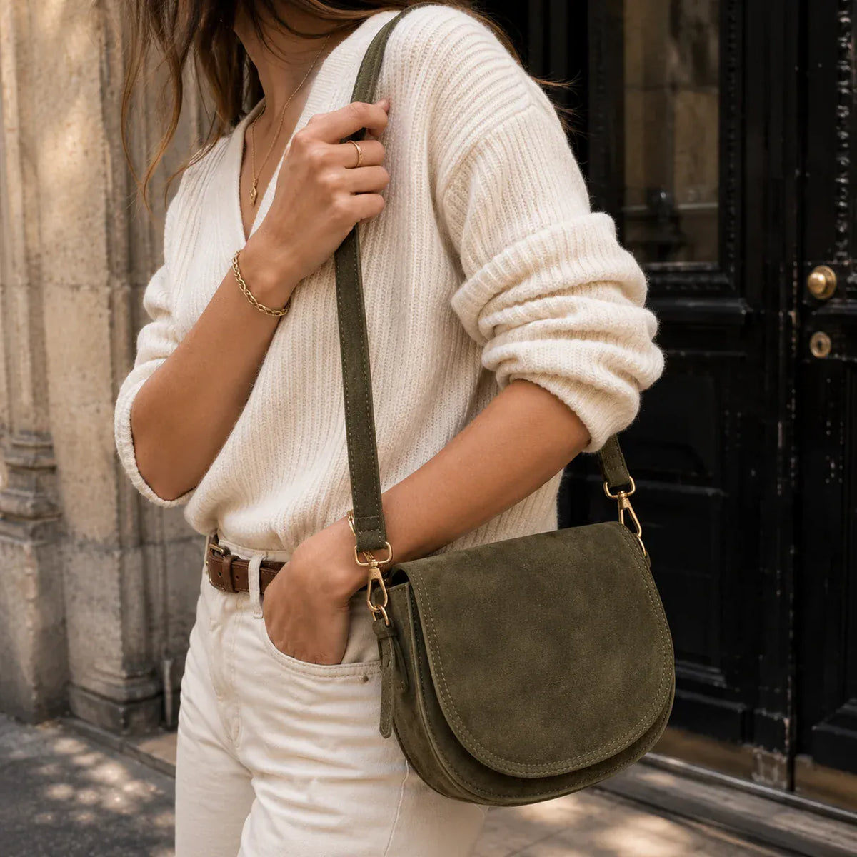 Maison Gabrielle suede bag LittleLintons