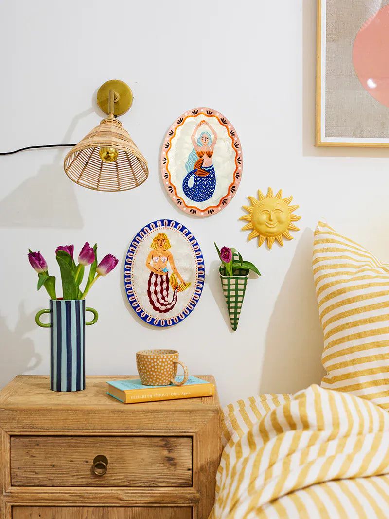 Mermaid  cowrie wall hanger LittleLintons