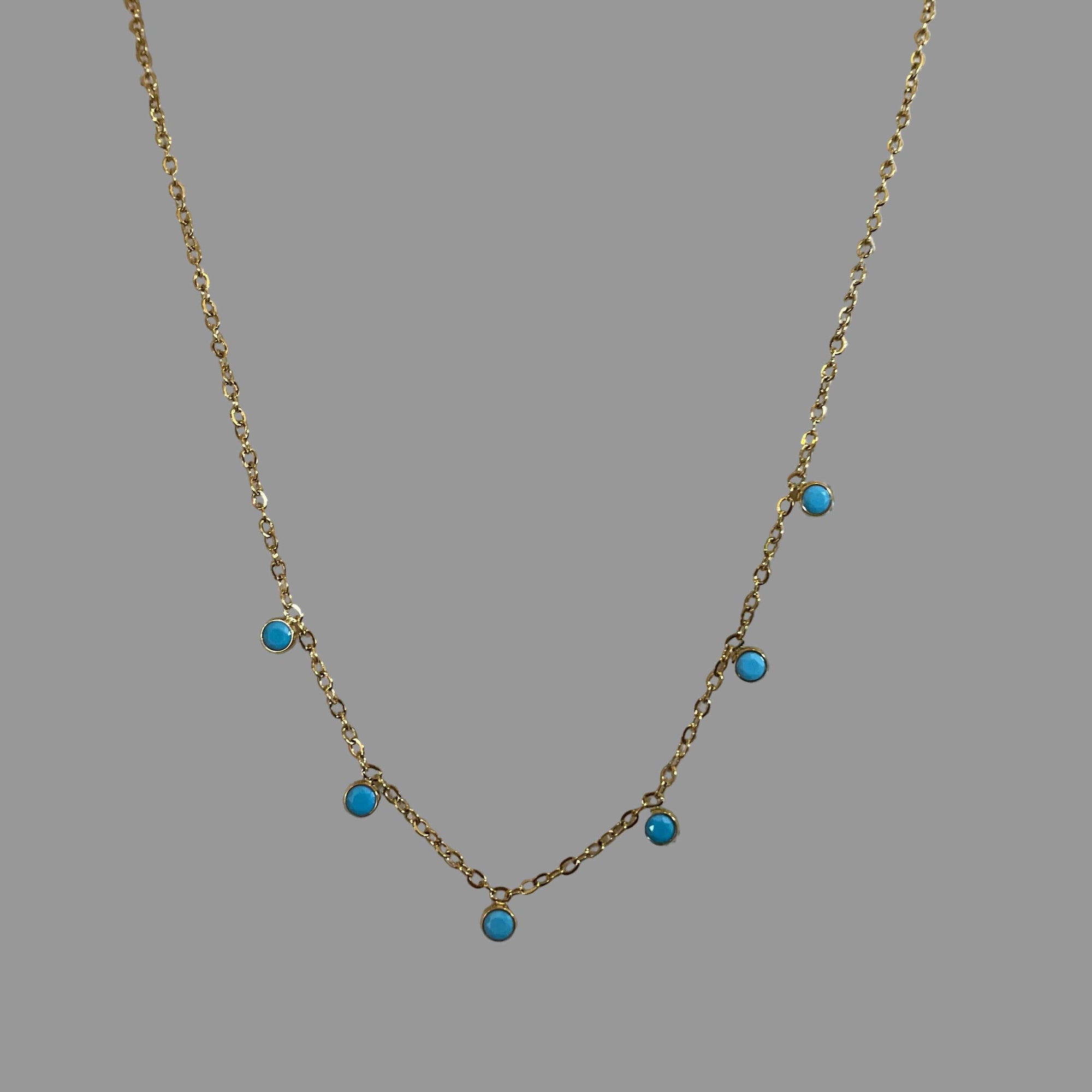 Mini turquoise drops necklace LittleLintons