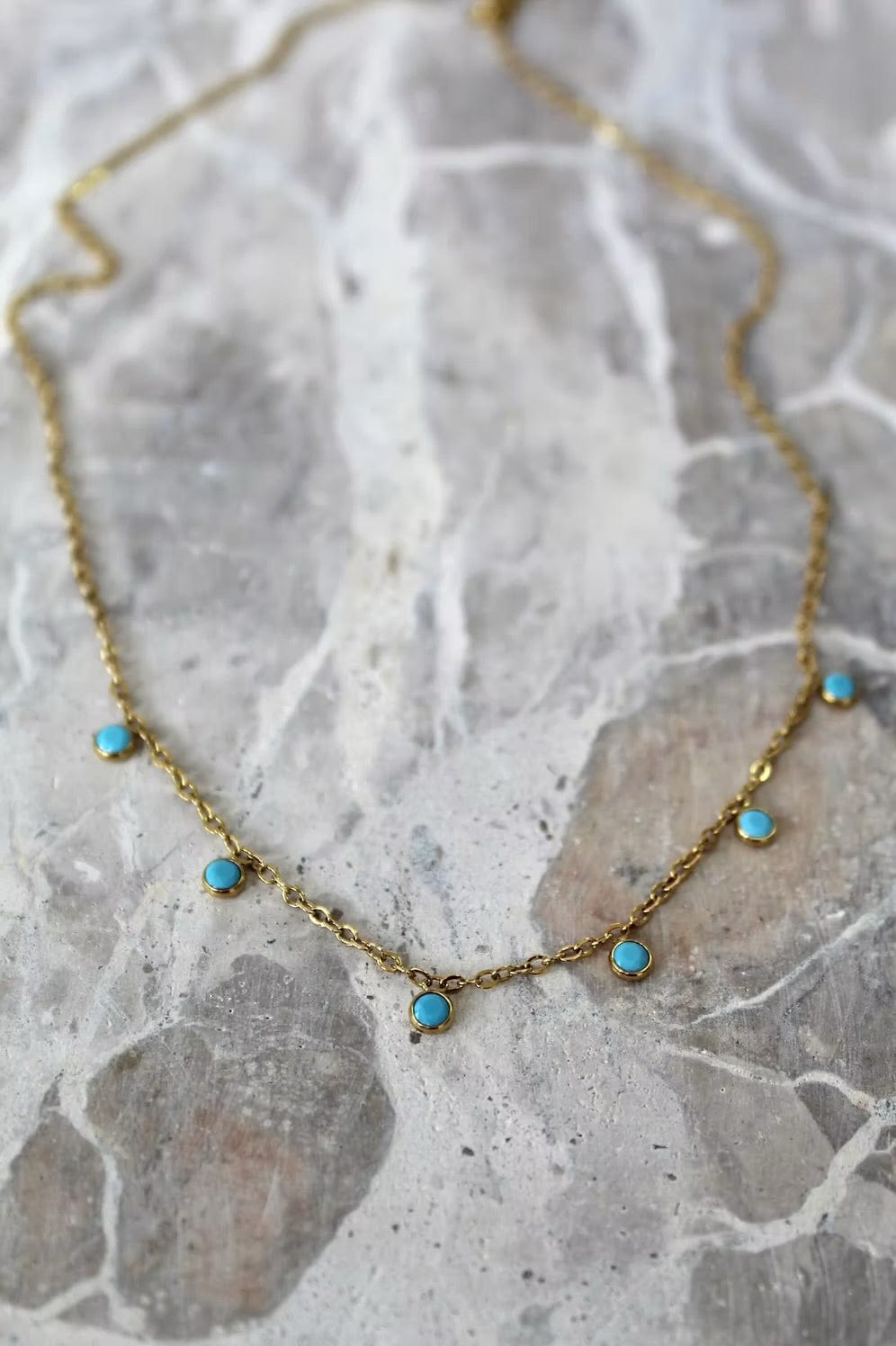 Mini turquoise drops necklace LittleLintons