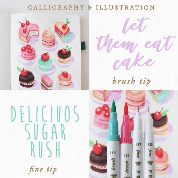Patisserie dual tip markers & sticker set LittleLintons