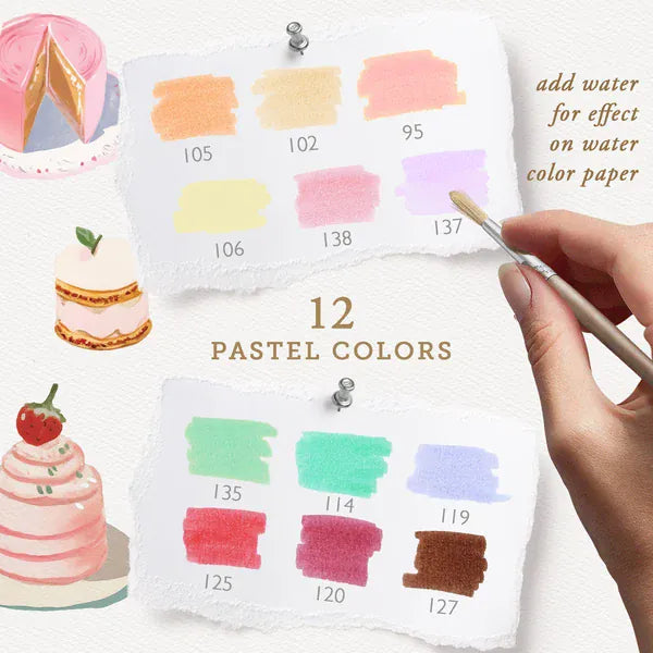 Patisserie dual tip markers & sticker set LittleLintons