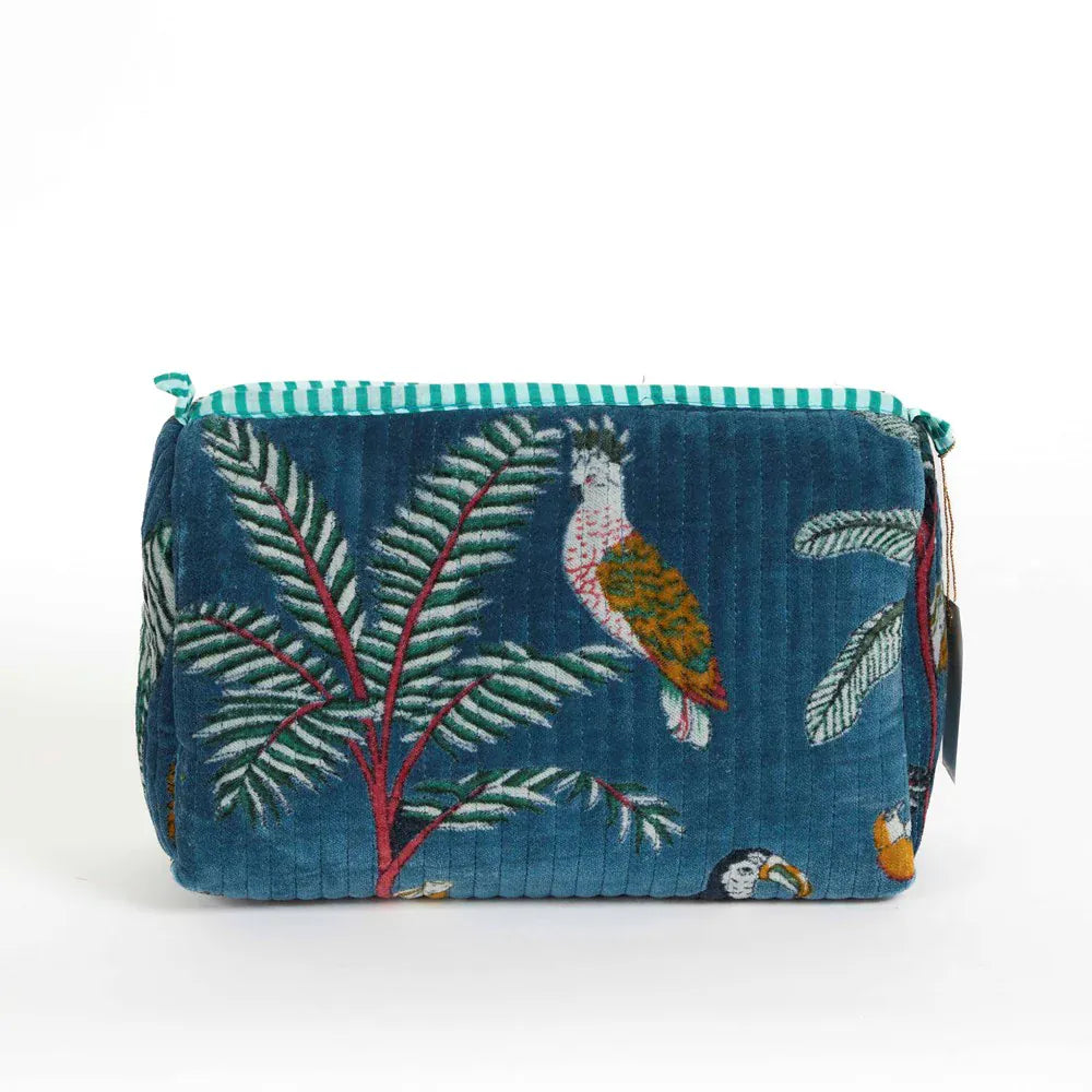 Teal panther velvet pouch LittleLintons