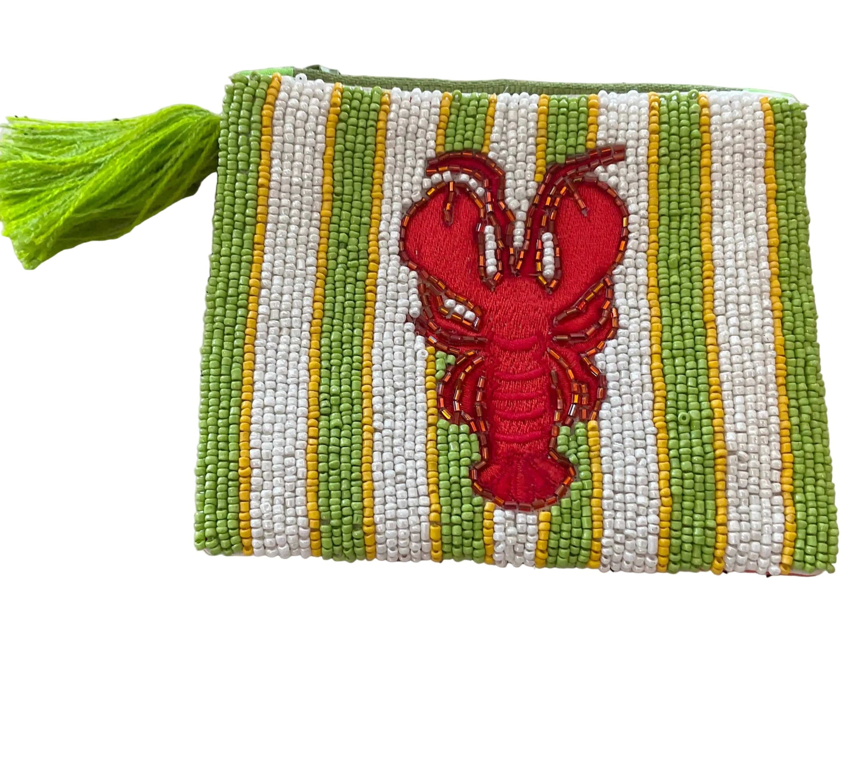 Embroidered bead pouch Lobster LittleLintons