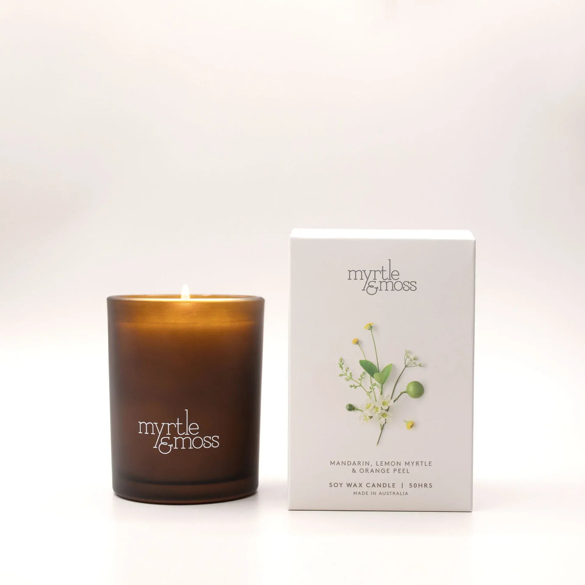 Myrtle & Moss Candle - 50hrs Mandarin,Lemon myrtle,orange peel Myrtle & Moss