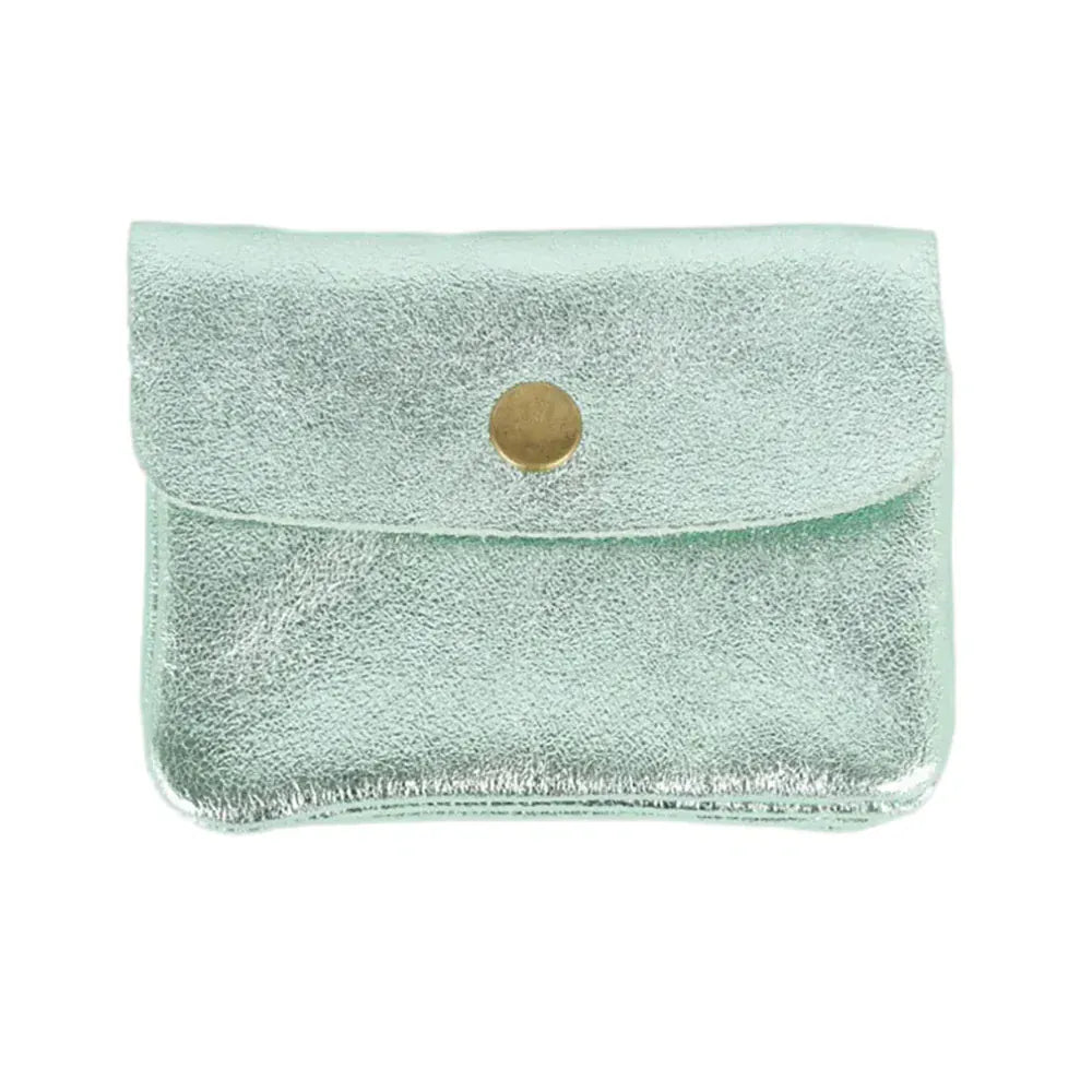 Maison leather purse Metallic Aqua LittleLintons