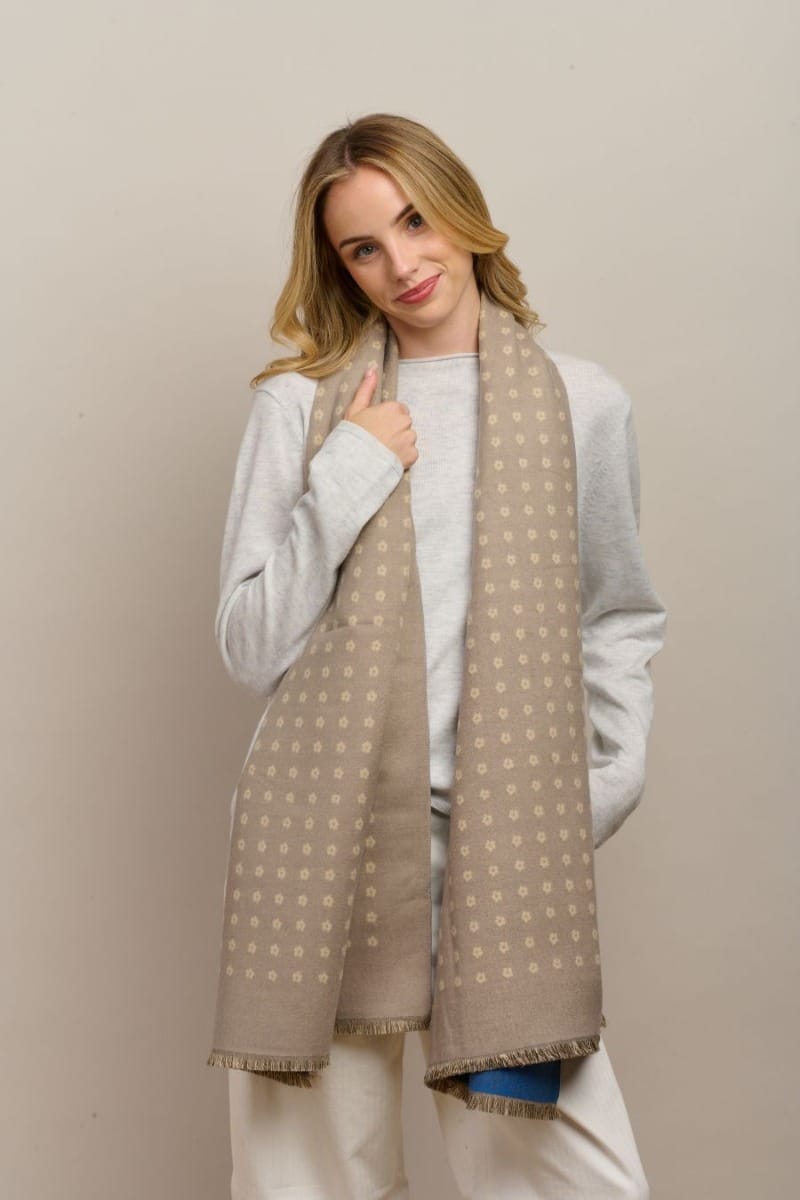 Tiger tree petite fleur scarf Mocha LittleLintons