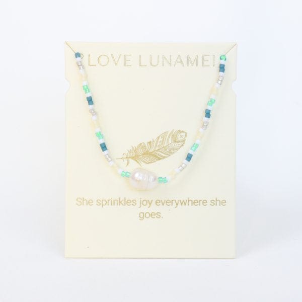 Inspiration necklace Multi blue/green pearl LittleLintons